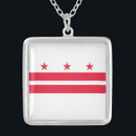 Washington DC State Flag Silver Plated Necklace<br><div class="desc">Patriotic Washington DC state flag.</div>