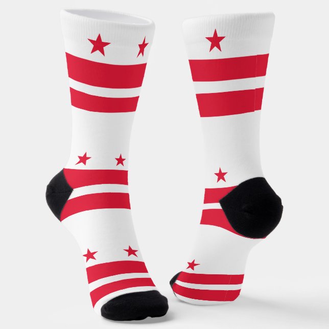 Washington DC State Flag Socks (Angled)
