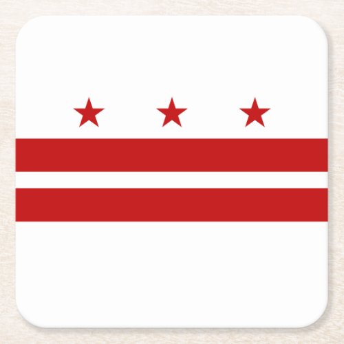 Washington DC State Flag Square Paper Coaster
