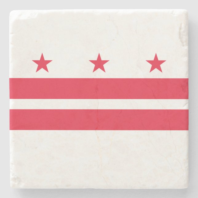 Washington DC State Flag Stone Coaster (Front)