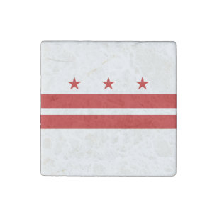 Washington DC State Flag Stone Magnet