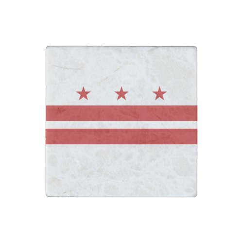 Washington DC State Flag Stone Magnet