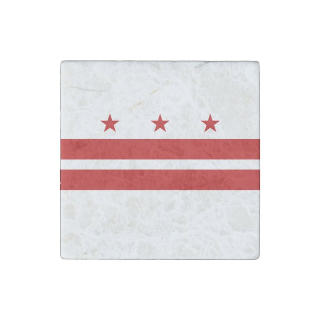 Washington DC State Flag Stone Magnet (Front)