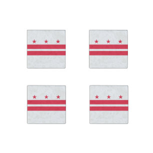 Washington DC State Flag Stone Magnet