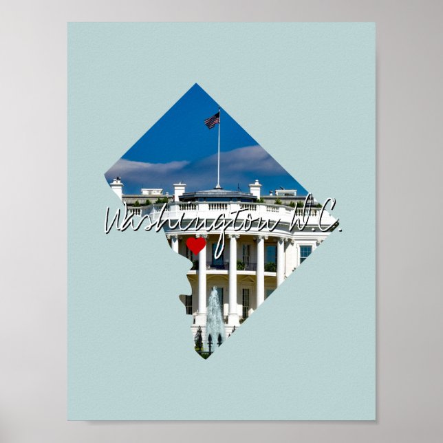 Washington DC State Photo insert and town name Poster (Front)