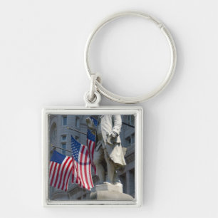 Washington, DC, statue of Benjamin Franklin Keychain