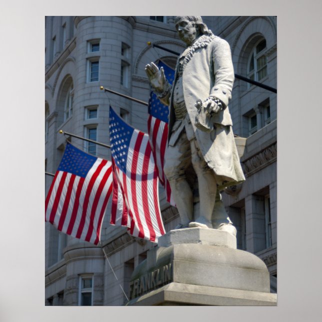 Washington, DC, statue of Benjamin Franklin Poster (Front)