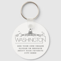 Washington DC Stylized Skyline | Custom Slogan