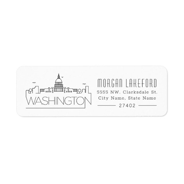 Washington DC Stylized Skyline | Label (Front)