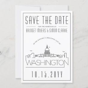 Washington DC | Stylized Skyline Save the Date Invitation