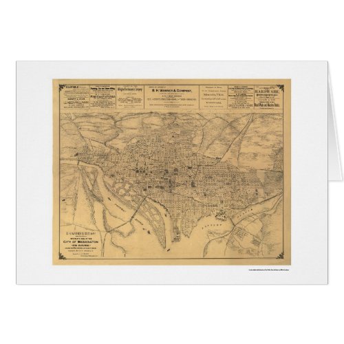 Washington DC  Suburbs Map by Gedney 1886
