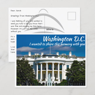 Washington DC The White House Postcard
