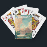 Washington DC Thomas Jefferson Memorial Travel Art Poker Cards<br><div class="desc">Washington,  DC retro vector travel design. Washington,  DC,  the capital of the United States,  is filled with iconic landmarks,  world-class museums,  and rich historical significance.</div>