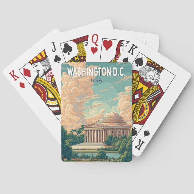 Washington DC Thomas Jefferson Memorial Travel Art Poker Cards (Back)