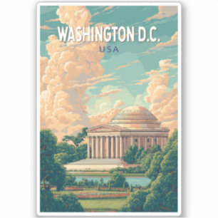 Washington DC Thomas Jefferson Memorial Travel Art Sticker
