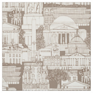 Washington DC toile chocolate Fabric