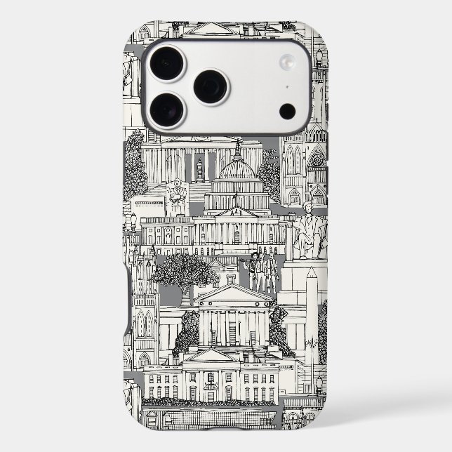 Washington DC toile gray Case-Mate iPhone Case (Back)