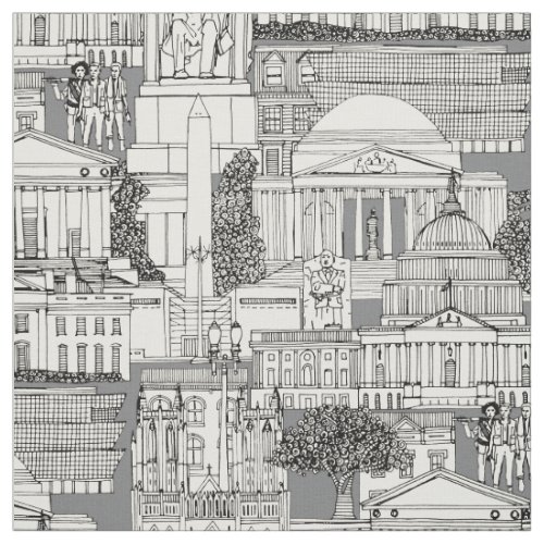 Washington DC toile gray Fabric