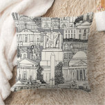 Washington DC toile gray Throw Pillow