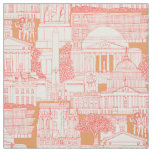 Washington DC toile sunset orange Fabric