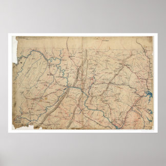 Washington DC Topographic Civil War 1861 Poster