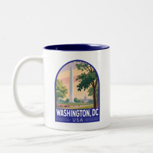 Washington DC Travel Art Emblem Two-Tone Coffee Mug