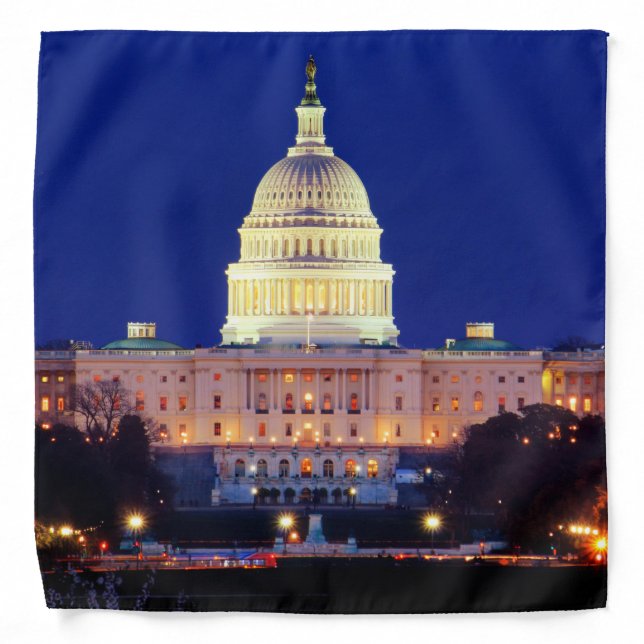 Washington DC United States Capitol at Dusk Bandana (Front)