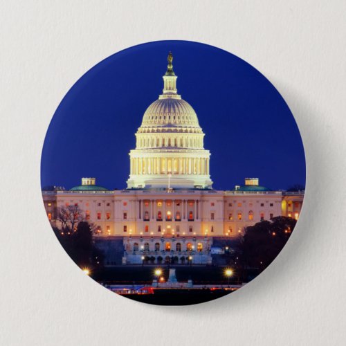 Washington DC United States Capitol at Dusk Button