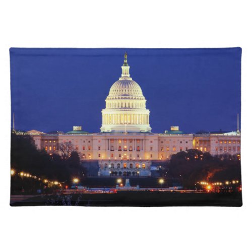 Washington DC United States Capitol at Dusk Cloth Placemat
