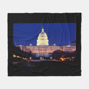 Washington DC United States Capitol at Dusk Fleece Blanket