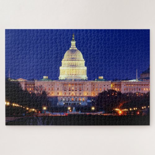 Washington DC United States Capitol at Dusk Jigsaw Puzzle