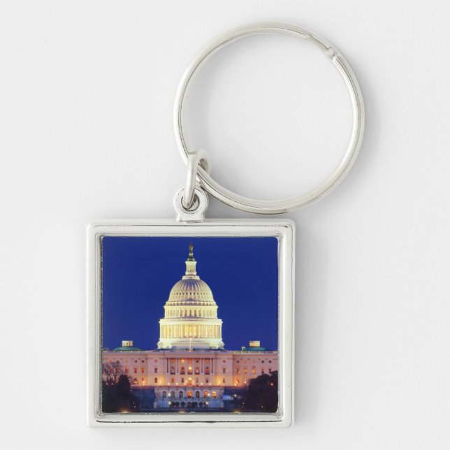 Washington DC United States Capitol at Dusk Keychain (Front)