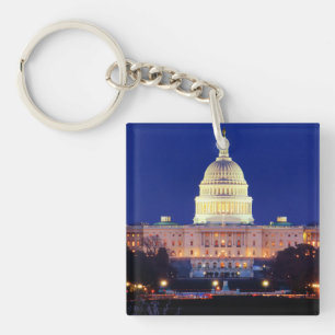 Washington DC United States Capitol at Dusk Keychain
