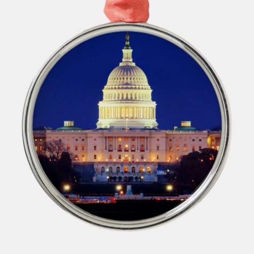 Washington DC United States Capitol at Dusk Metal Ornament