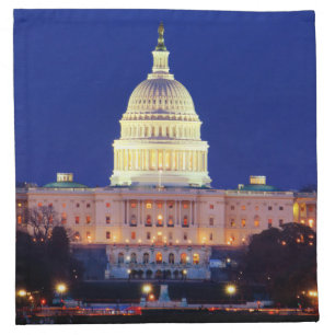 Washington DC United States Capitol at Dusk Napkin