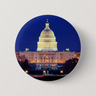 Washington DC United States Capitol at Dusk Pinback Button