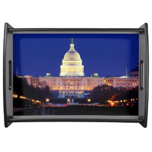 Washington DC United States Capitol at Dusk Serving Tray