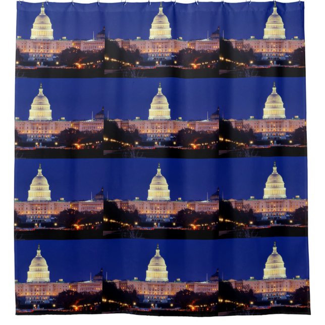 Washington DC United States Capitol at Dusk Shower Curtain (Front)