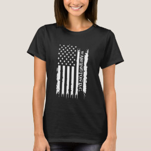 Washington DC United States Distressed w US Flag T-Shirt