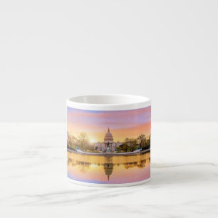 Washington DC US Capitol Building Sunset Reflectio Espresso Cup
