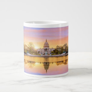 Washington DC US Capitol Building Sunset Reflectio Giant Coffee Mug