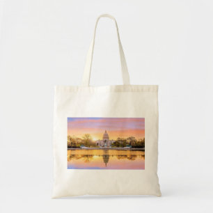 Washington DC US Capitol Building Sunset Reflectio Tote Bag