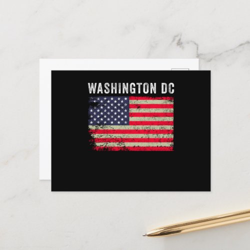 Washington DC USA American Flag Vintage Postcard