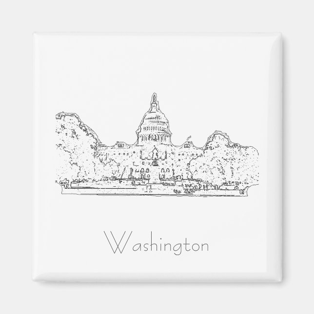 Washington DC USA Capitol Magnet (Front)