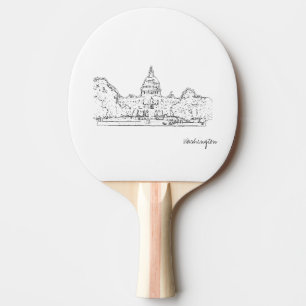Washington DC USA Capitol Sketch Ping Pong Paddle