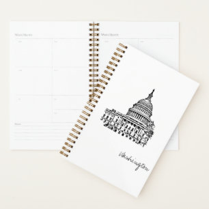 Washington DC USA Capitol Sketch Planner
