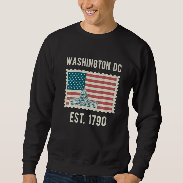 Washington Dc Usa Flag Love Capitol Hill Souvenir  Sweatshirt (Front)