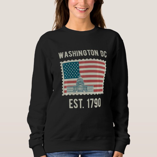 Washington Dc Usa Flag Love Capitol Hill Souvenir  Sweatshirt (Front)