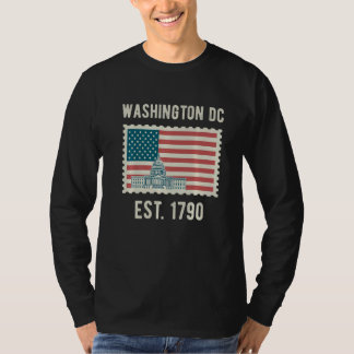 Washington Dc Usa Flag Love Capitol Hill Souvenir  T-Shirt