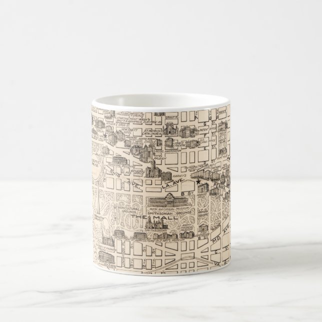 Washington DC Vintage Map Mug (Center)